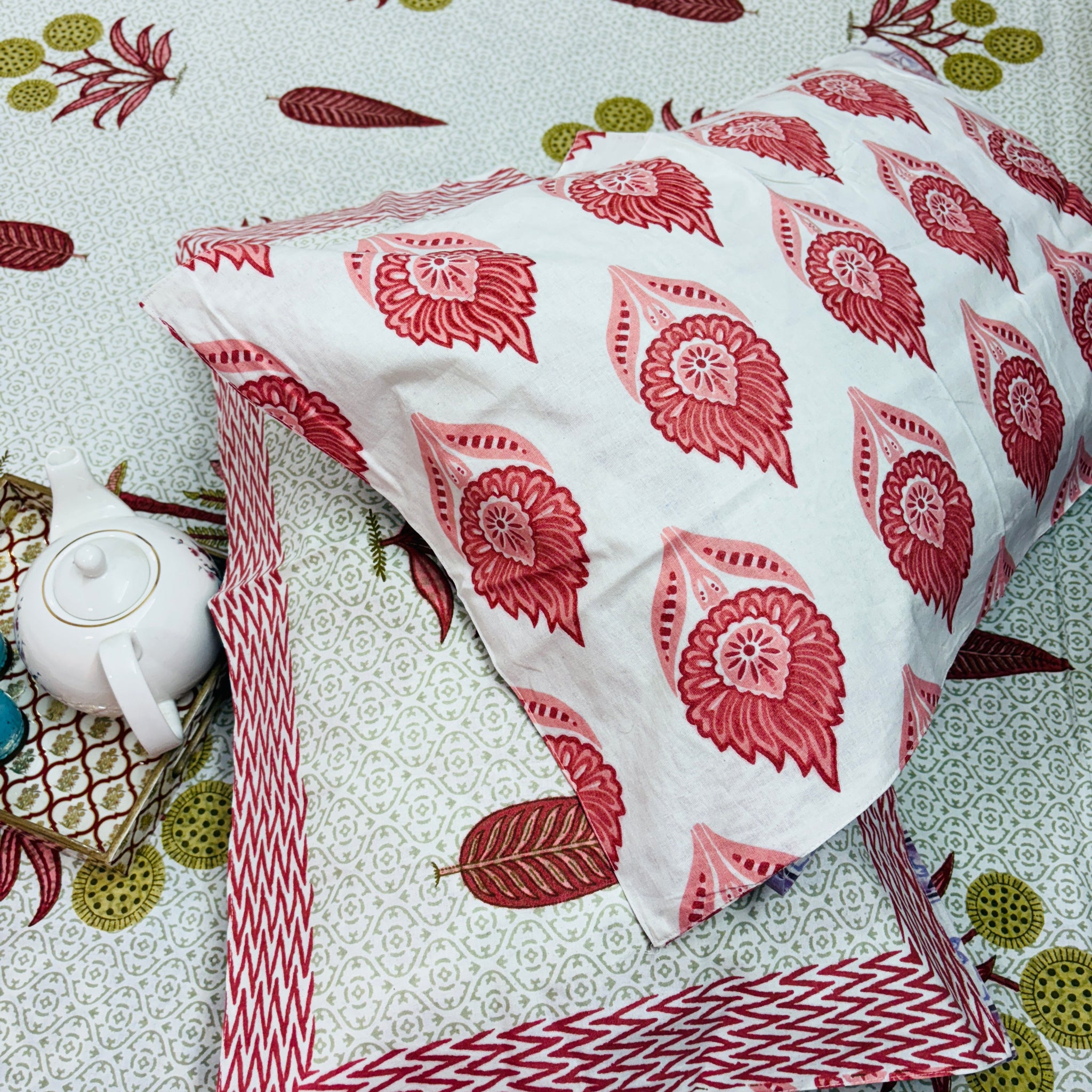 Saffron Dreams Premium Cotton King Size Bedsheet