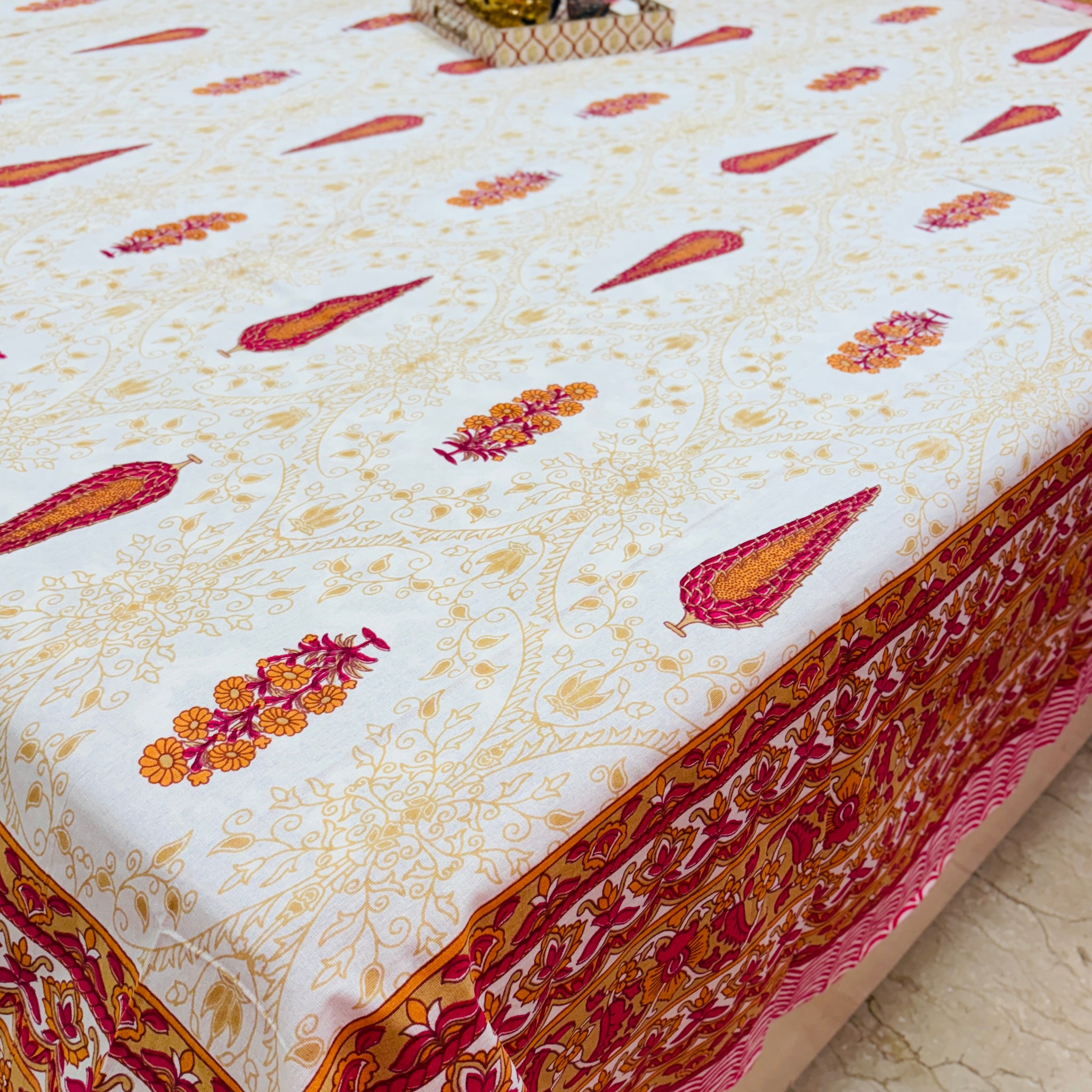 Kesaria Premium Cotton King Size Bedsheet