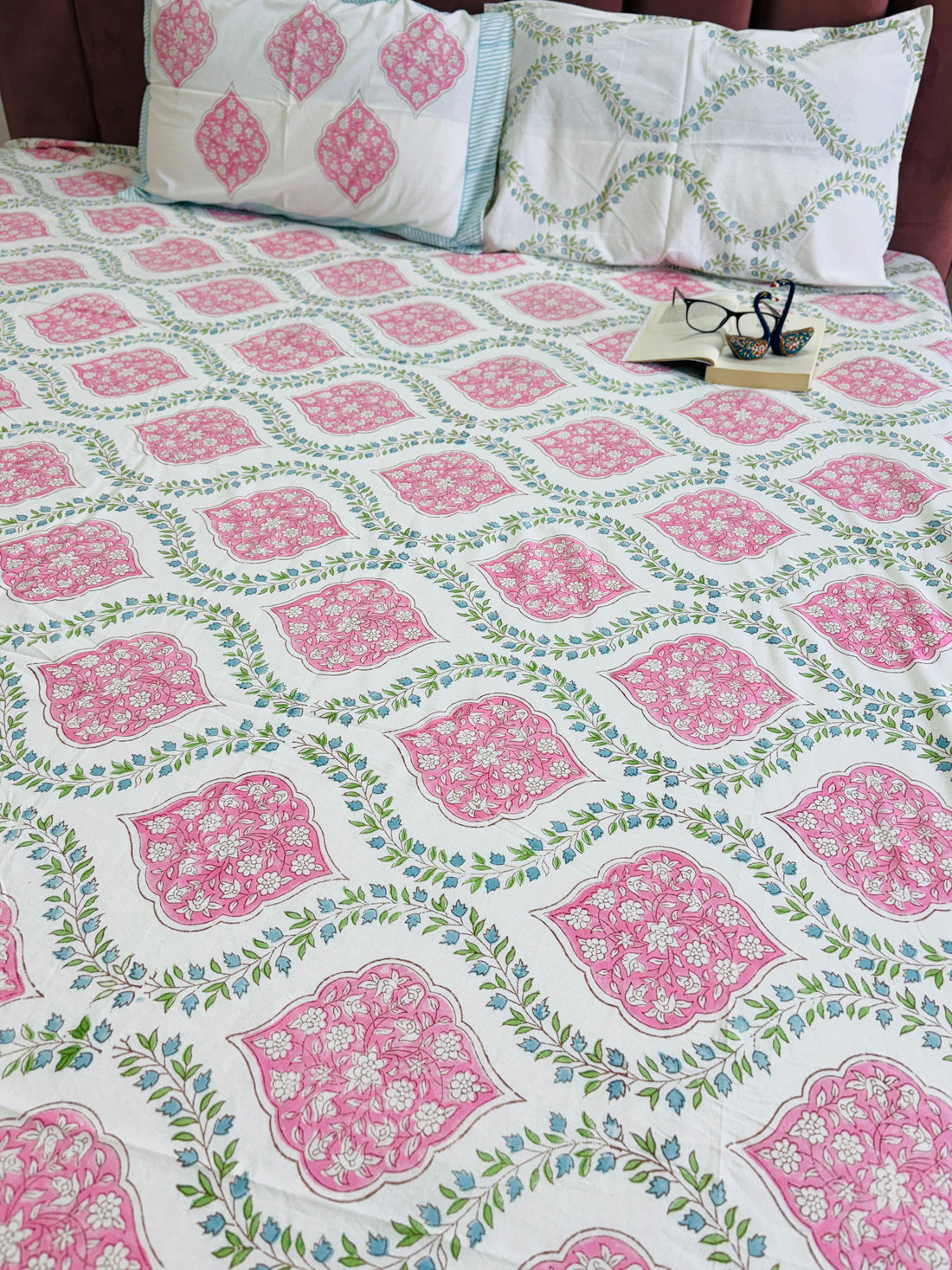 Sugandh Hand Block Print King Size Premium Cotton Bedsheet