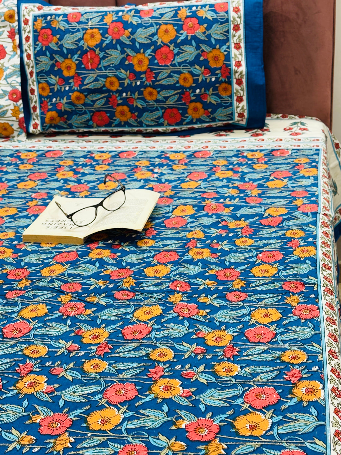 Blossom Bliss Premium Cotton King Size Bedsheet