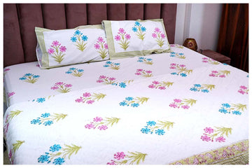 Maharaja Dreams Hand Block Printed Premium Bed Quilt Set