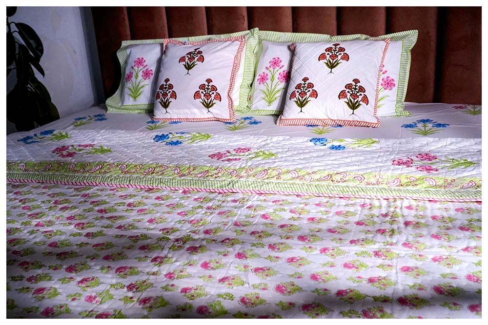 Maharaja Dreams Hand Block Printed Premium Reversible Quilt