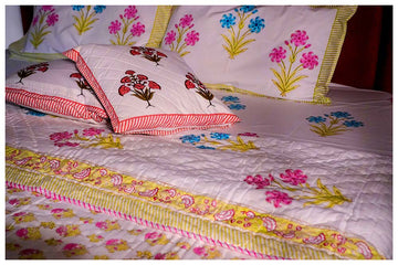 Maharaja Dreams Hand Block Printed Premium Bed Quilt Set