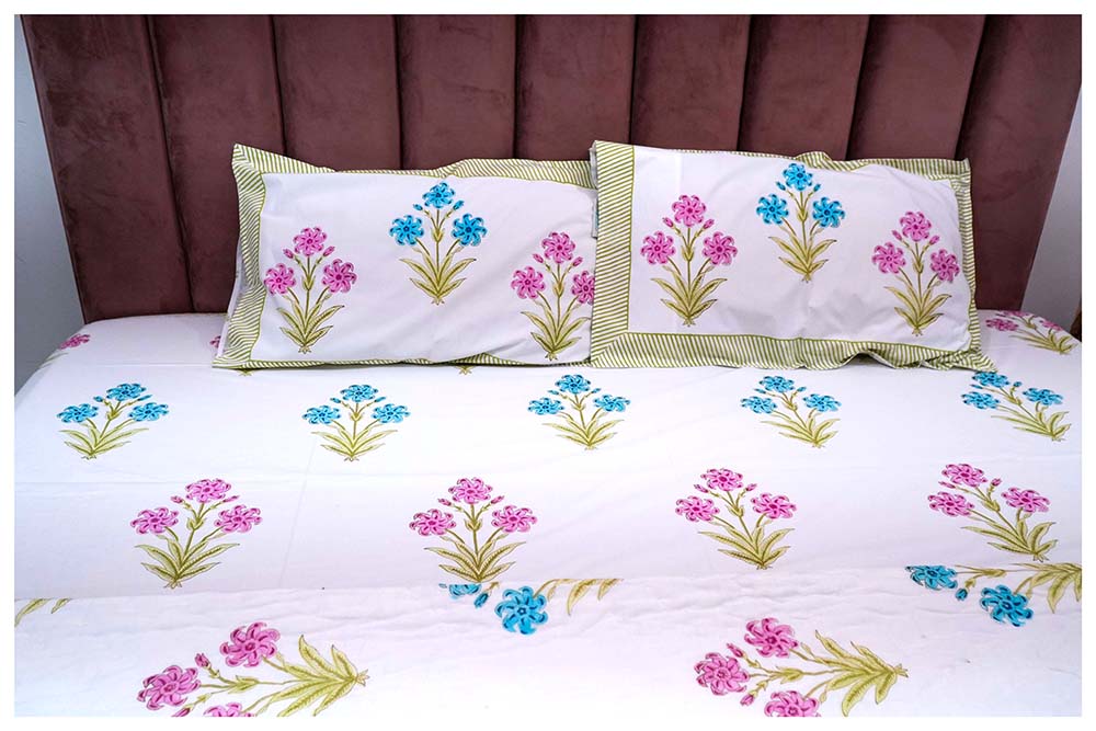 Maharaja Dreams Hand Block Printed Premium Bed Quilt Set