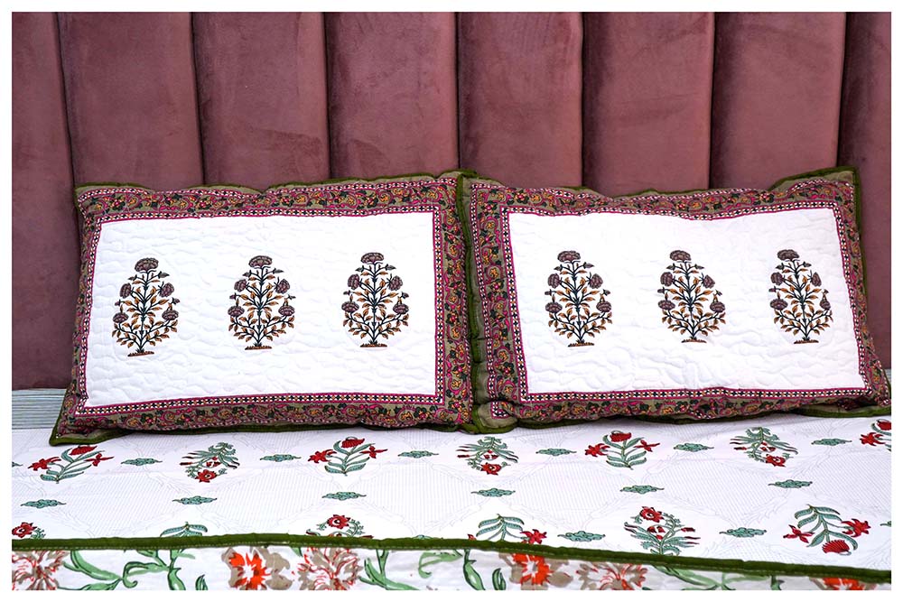 Patiala Pride Hand Block Printed Premium Reversible Quilt Set