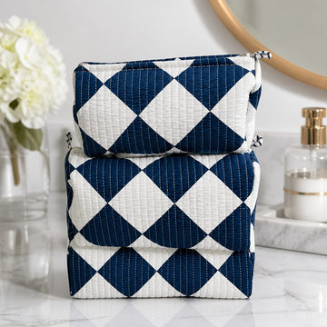 Blue Bliss Set of 3 Utility Pouches