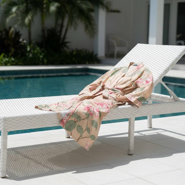 Aureline Hand Block Printed Unisex Bathrobe - Free Size