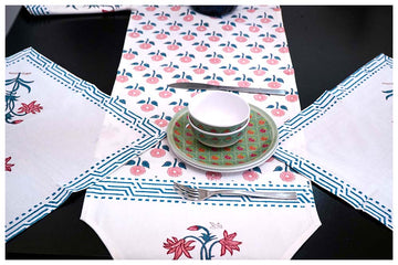 Rosalia Cotton Hand Block Table Runner
