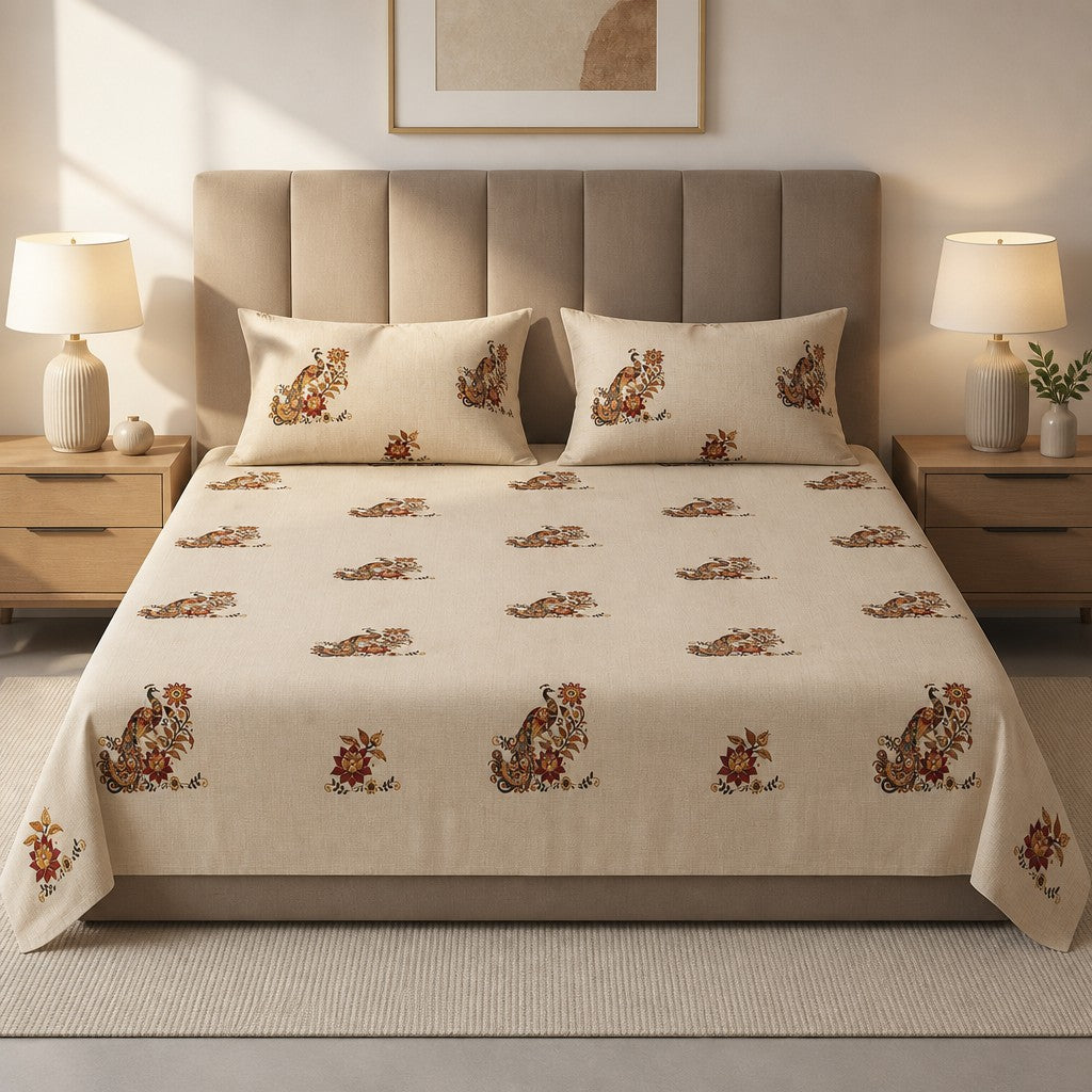 The Cotton Atelier King Size Premium Cotton Bedsheet