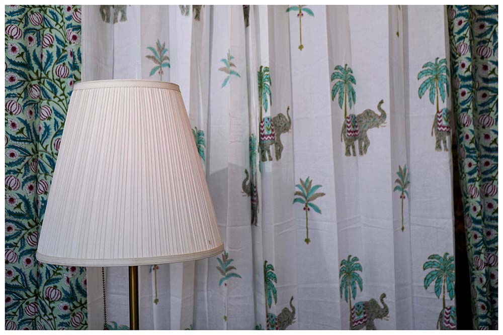 Tuscan Bloom Curtain Cotton Hand Block Curtain - Set of 2 Curtains