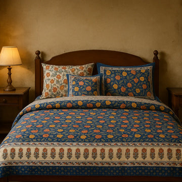 Blossom Bliss Premium Cotton King Size Bedsheet
