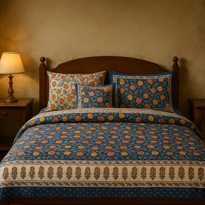 Blossom Bliss Premium Cotton King Size Bedsheet