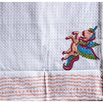 Cloud Hopper Hand Block Printed Waffle Bath Kids Towel