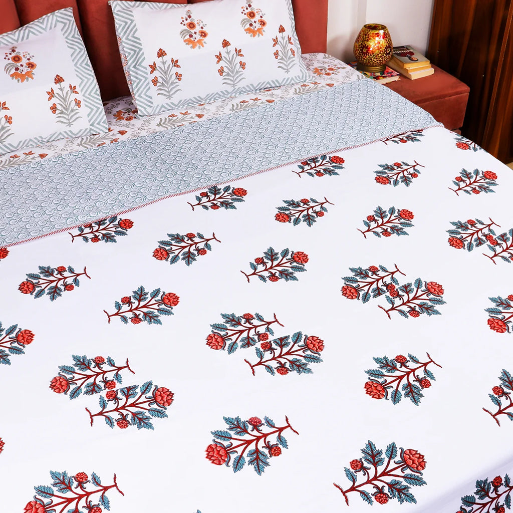 Comfort Weave White and Red Mulmul Cotton Dohar