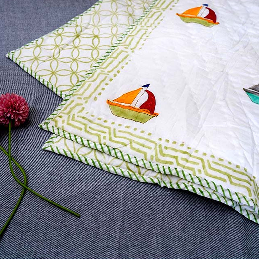 Dreamweaver Hand Block Printed Premium Reversible Kids Quilt
