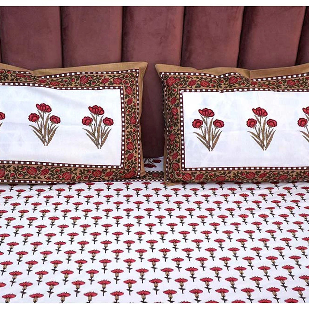Gulmohar Glamour Premium Cotton King Size Bedsheet