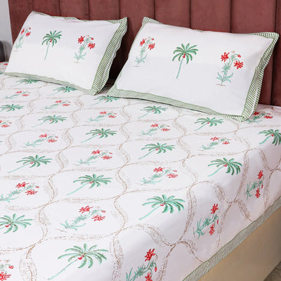 Gulmahal Hand Block King Size Premium Cotton Bedsheet
