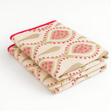 Red Vine Mulmul Cotton Pair of Single Dohars