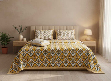 Sunny Bloom King Size Premium Cotton Bedsheet