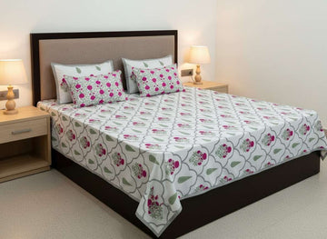 Utsav Bloom King Size Premium Cotton Bedsheet