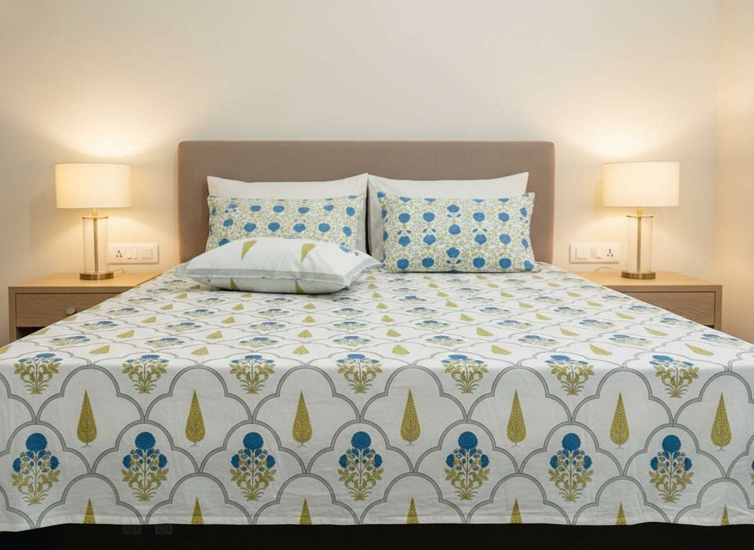 Gulmohar Vibes King Size Premium Cotton Bedsheet