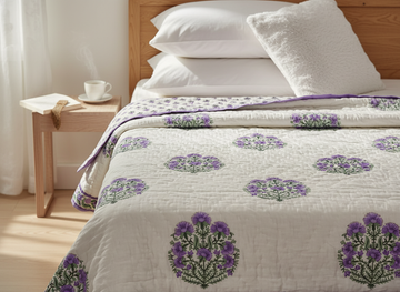 Jaipuri Rangrez Hand Block Printed Premium Reversible Quilt