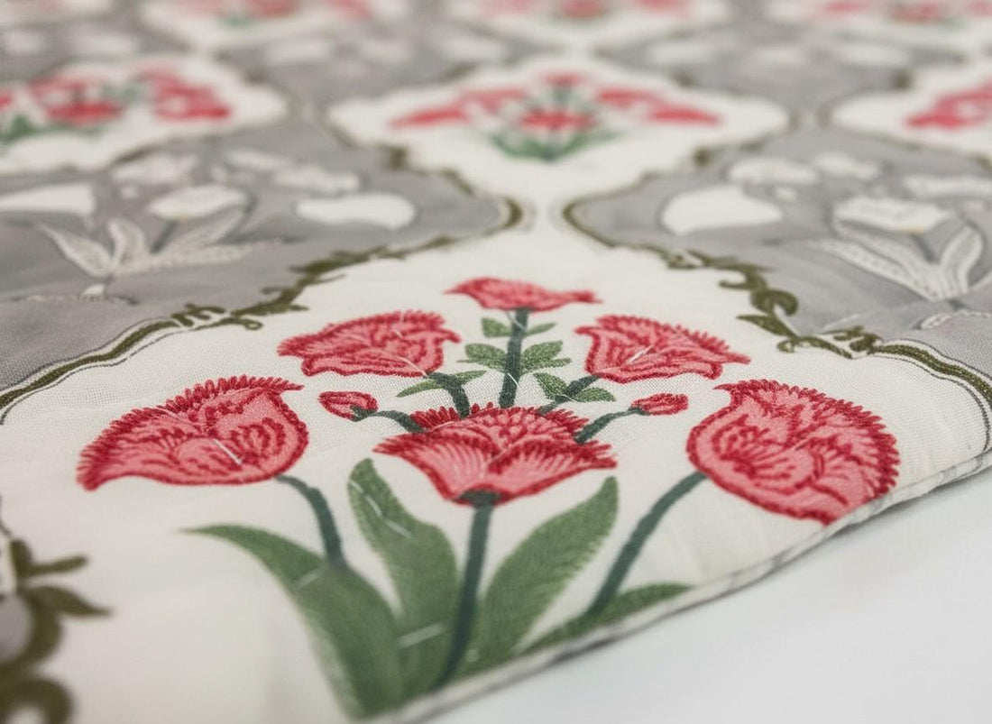 Rajasthani Mahal Hand Block Printed Premium Reversible Quilt