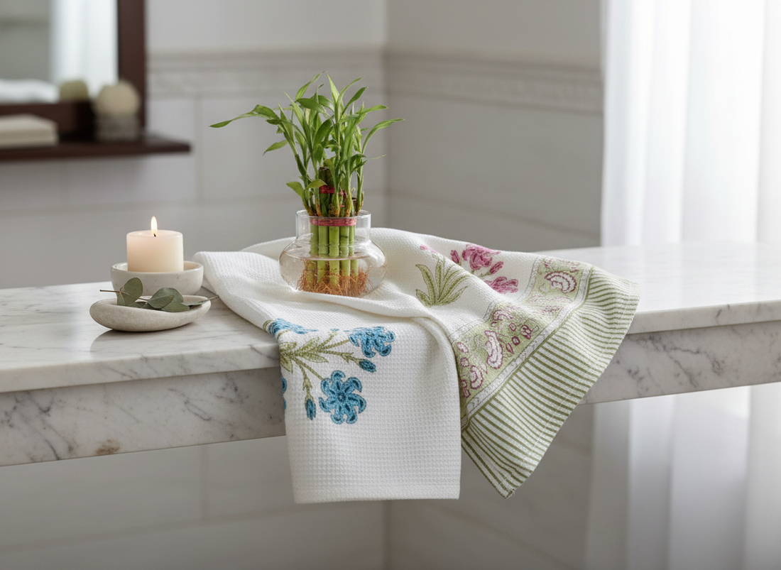 SoftBloom Block Print Towel