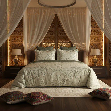 Olive Serene – 650 TC Luxury Bedsheet Set