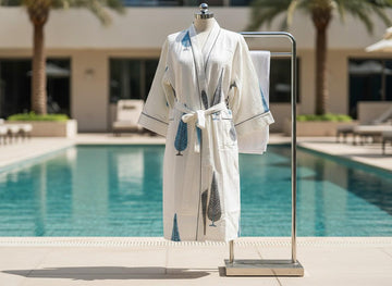 Kalakaari Calm Hand Block Printed Unisex Bathrobe - Free Size