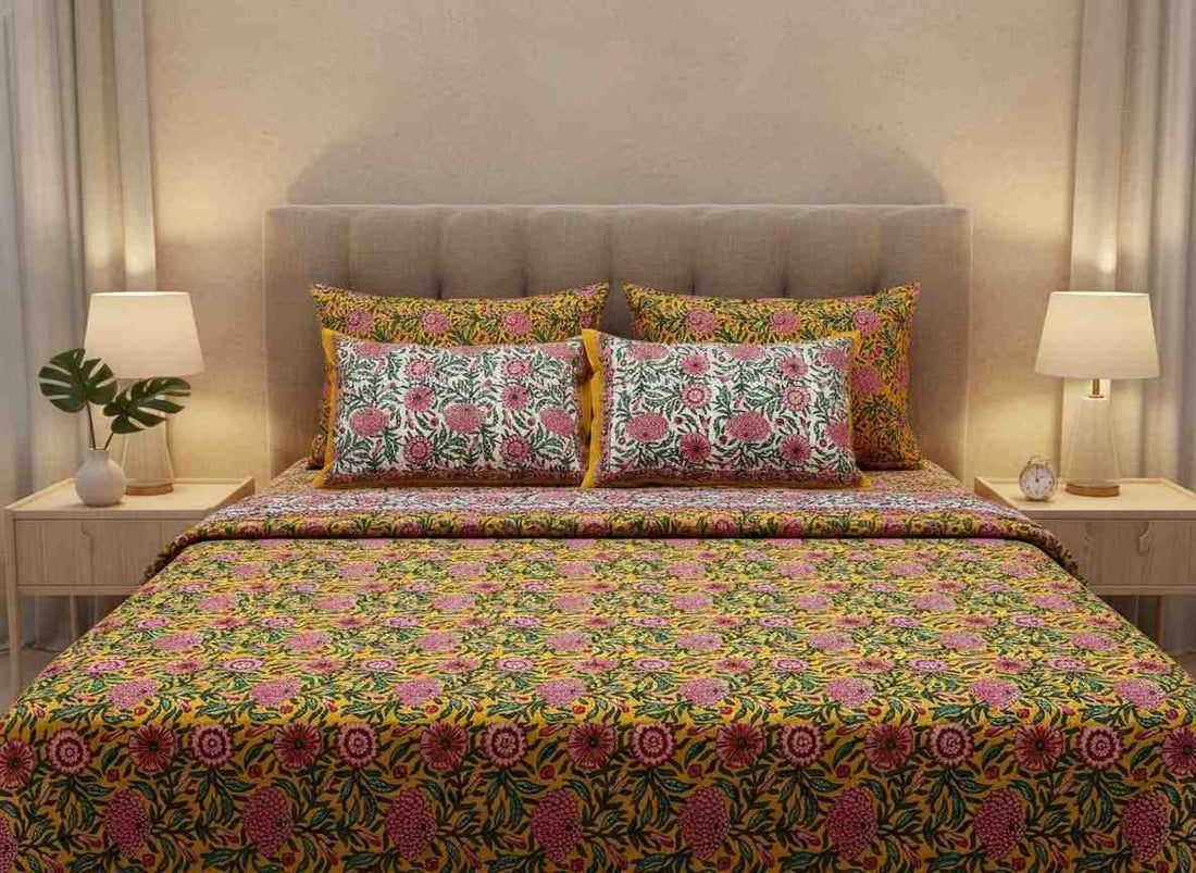 Arohi Sky King Size Premium Cotton Bedsheet