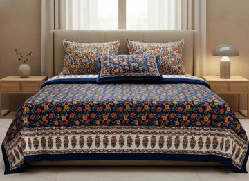Parijaat King Size Premium Cotton Bedsheet