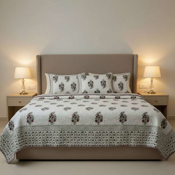 Bagh-e-Gul Quilted Reversible Double Bedcover Set