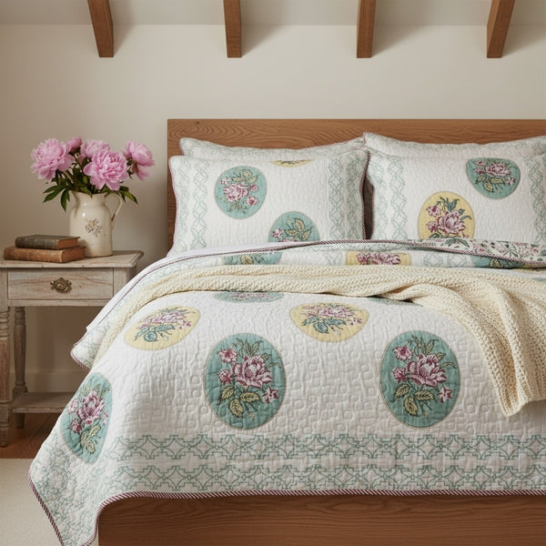 Rosewood Whisper Quilted Reversible Double Bedcover Set