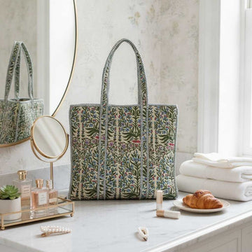 Garden Flora Printed Large Tote Bag