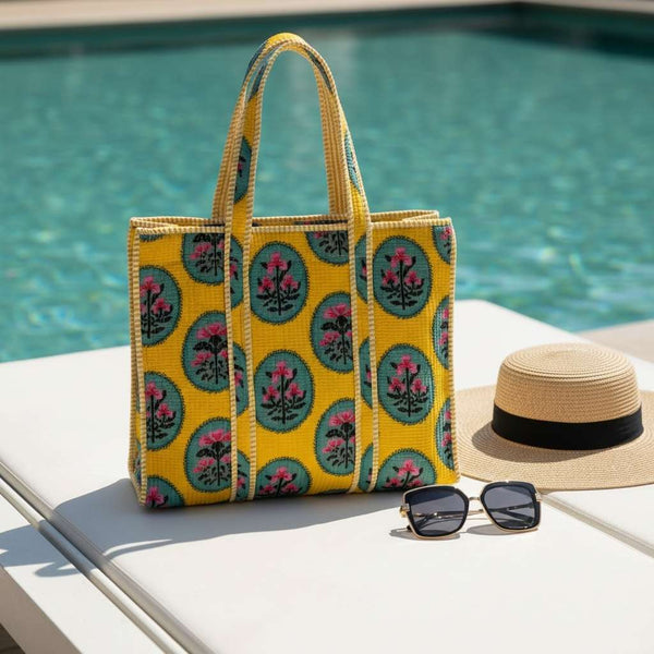 Wildflower Printed Tote Bag