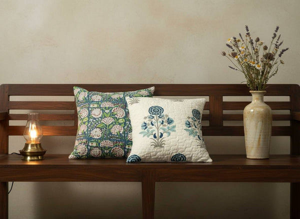 Fairy Tale Hand Block Printed Cushion Cover - Set of 2