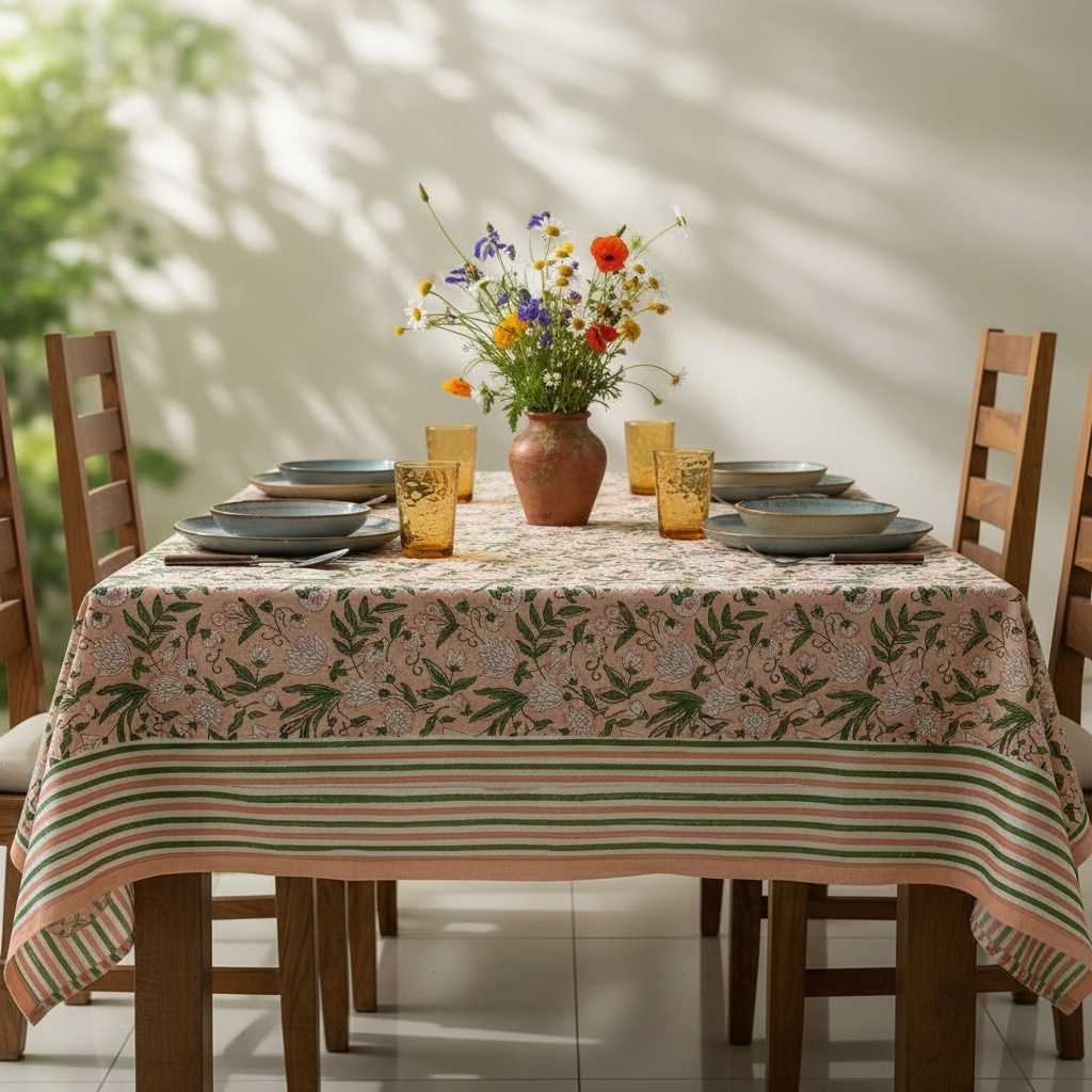 Vanika Cotton Hand Block Table Cover