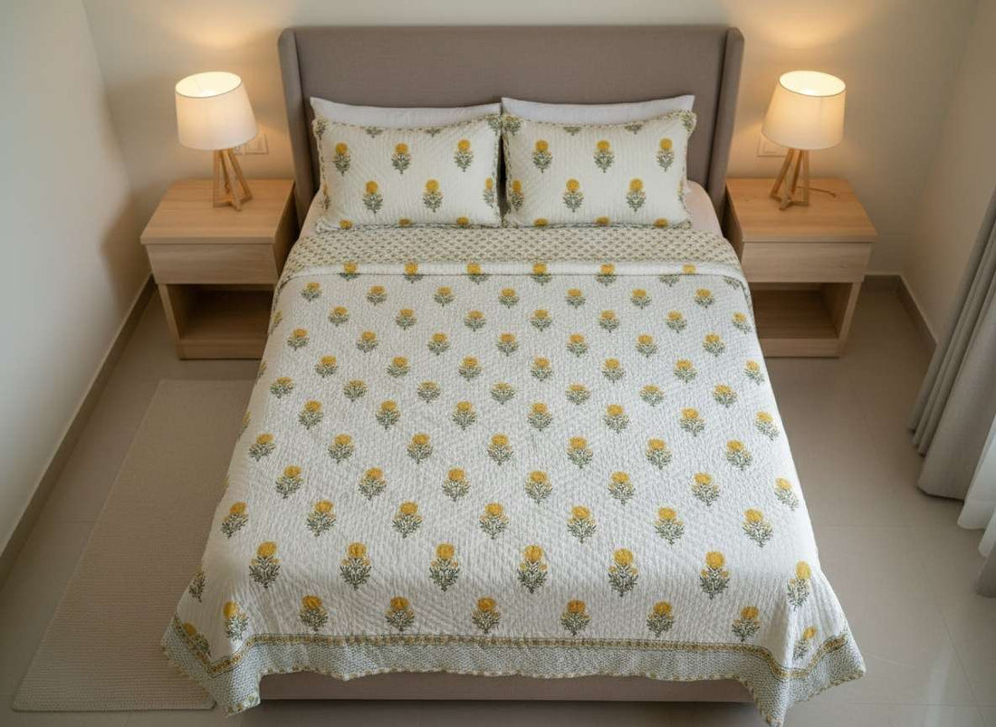 Neeraja Quilted Reversible Double Bedcover Set