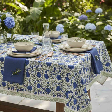 Neelamabra Cotton Hand Block Table Cover