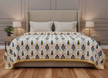 Ragini Hand Block Printed Premium Reversible Single Quilt