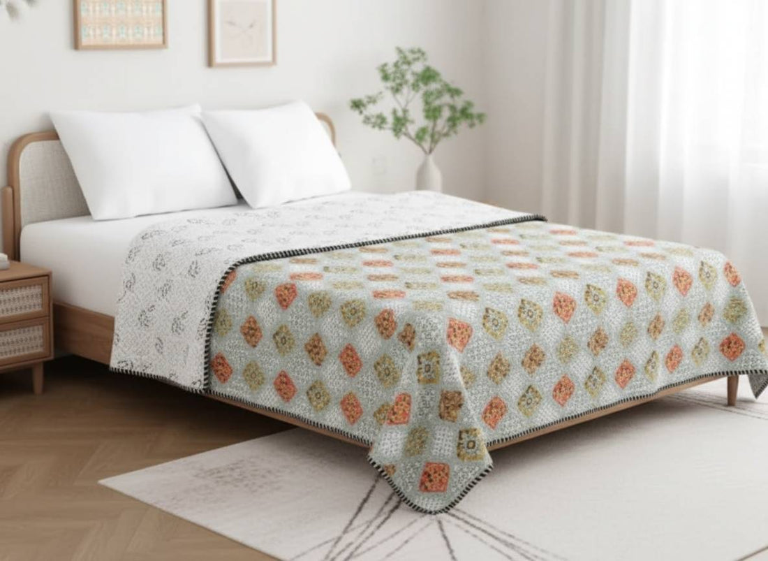 Azure Buta Cotton Reversible Single Dohar