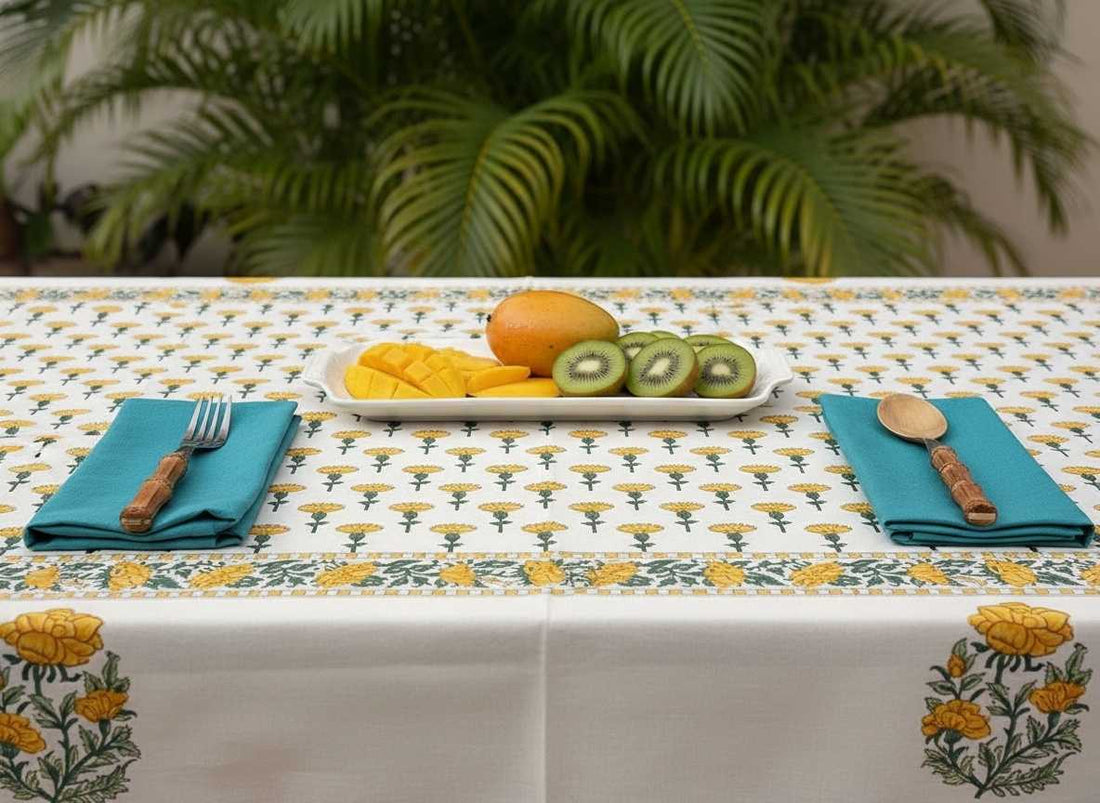 Raagini Cotton Hand Block Table Cover