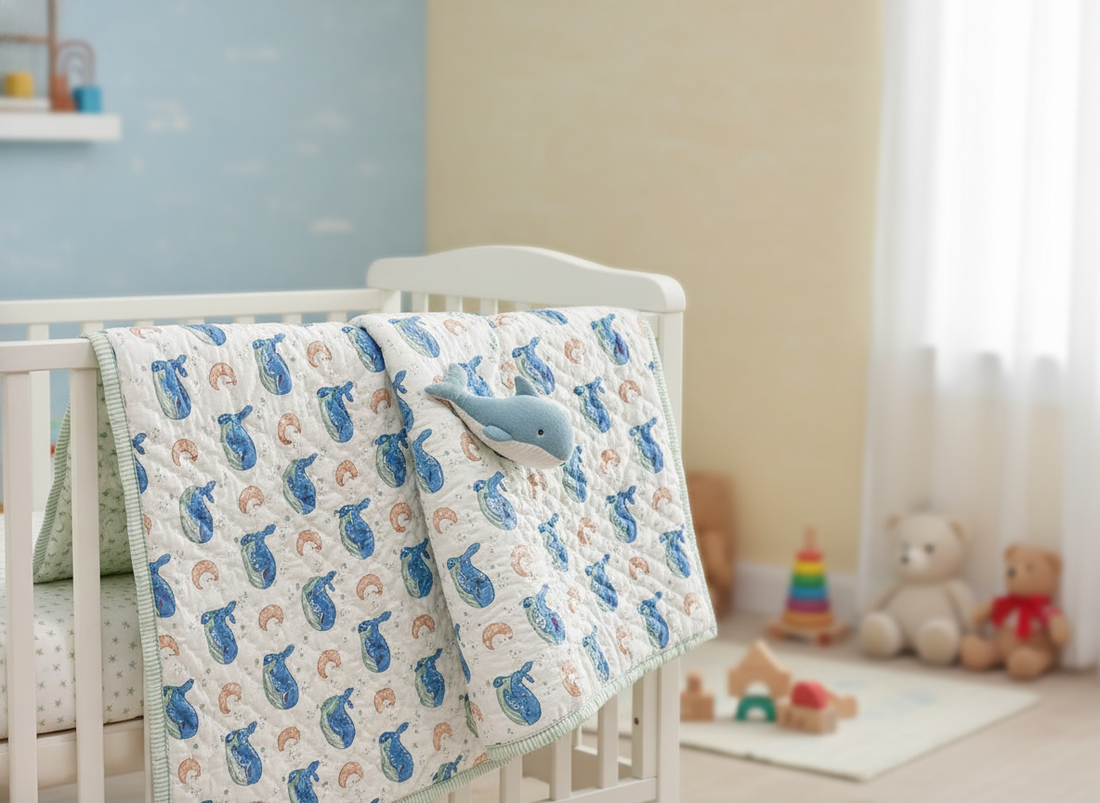Whaley Block Printed Premium Reversible Kids Quilt