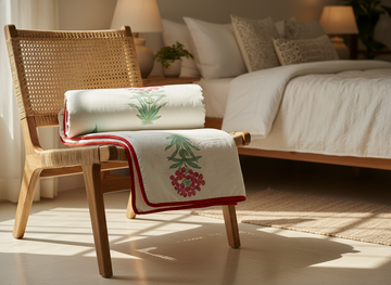 Leafy Bliss Hand Block Printed Double Dohar