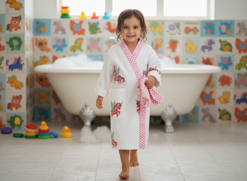 Unicorn Hand Block Printed Kids Bathrobes