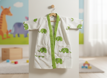 Safari Hand Block Printed Kids Bathrobes