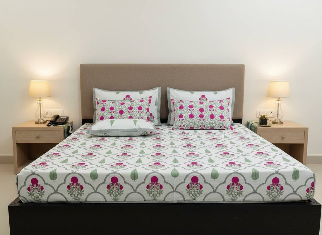 Utsav Bloom King Size Premium Cotton Bedsheet