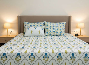 Gulmohar Vibes King Size Premium Cotton Bedsheet
