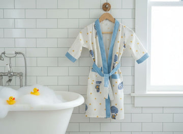 Baloon Hand Block Printed Kids Bathrobes
